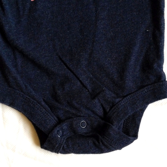 george navy blue dinosaur graphic long sleeve bodysuit diaper shirt 12 months - Picture 4 of 5
